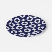 Oosterse blauwe overlappende cirkels Shippo geomet Papieren Bordje (Gekanteld)