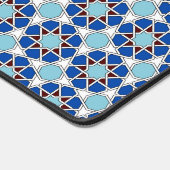 Oosterse Blauwe Witte Marokkaanse Geometrische Vec Bureaumat (Hoek)