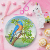 Oosterse Blauwvogel in Borden met boompapier Papieren Bordje (Feest)