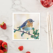 Oosterse Blauwvogel op met ijs bedekt ledemaatpapi Servet (Insitu)