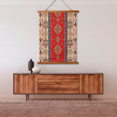 Oosterse Bleek Gouden Rood Turkse Kilim Tapijt Muu Hangend Wandkleed