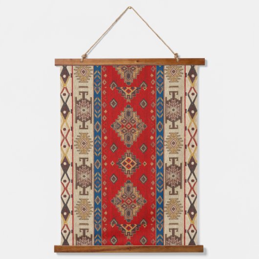 Oosterse Bleek Gouden Rood Turkse Kilim Tapijt Muu Hangend Wandkleed (Voorkant)