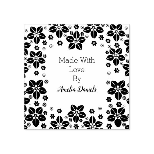  Oosterse Bloem Gemaakt met Liefde Rubberstempel (Afrduk)