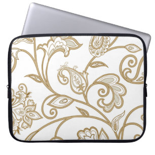Oosterse bloemen: bloeien betegelde etnische. laptop sleeve
