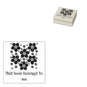 Oosterse bloemen ex-libris rubberstempel (Gestempeld)