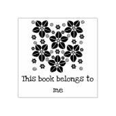 Oosterse bloemen ex-libris rubberstempel (Afrduk)