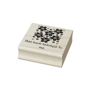 Oosterse bloemen ex-libris rubberstempel