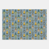 Oosterse bloemenpatroon cadeau wrap inpakpapier vel (Voorkant 2)