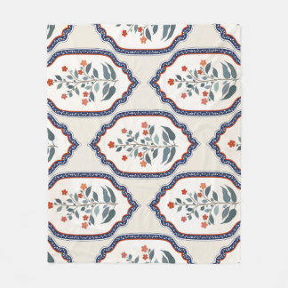 Oosterse bloementakken: Kalamkari Indisch. Fleece Deken