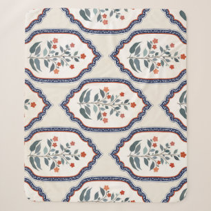 Oosterse bloementakken: Kalamkari Indisch. Sherpa Deken