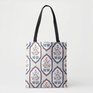 Oosterse bloementakken: Kalamkari Indisch. Tote Bag