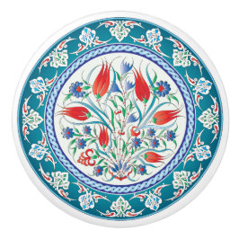 Oosterse bloemige keramische knop