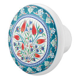 Oosterse bloemige keramische knop