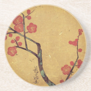 Oosterse bloemige vintage Japanse kersenbloesem st Zandsteen Onderzetter