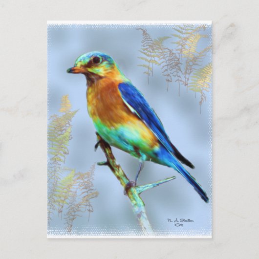 Oosterse Bluebird...Briefkaart Briefkaart (Voorkant)
