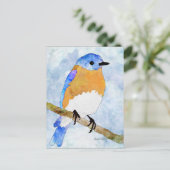Oosterse Bluebird waterverf stijl briefkaarten (Staand voorkant)