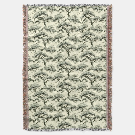 oosterse Bonsai-boompatroon Deken (Voorkant Verticaal)