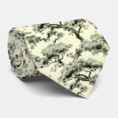  oosterse Bonsai-boompatroon Stropdas (Opgerold)