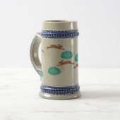 oosterse bunny en eitjes op wit bierpul (Voorkant links)