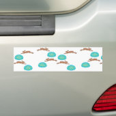 oosterse bunny en eitjes op wit bumpersticker (Op auto)