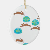oosterse bunny en eitjes op wit keramisch ornament (Rechts)