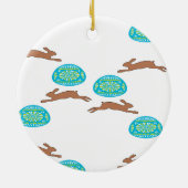 oosterse bunny en eitjes op wit keramisch ornament (Achterkant)