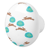 oosterse bunny en eitjes op wit keramische knop (Rechts)