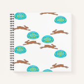 oosterse bunny en eitjes op wit notitieboek (Voorkant)