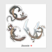 Oosterse Chinese Draak Slang Vliegende Boten Sticker (Vel)