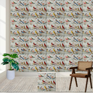  Oosterse Chinoiserie Vogels en Bloesems Tegeltje