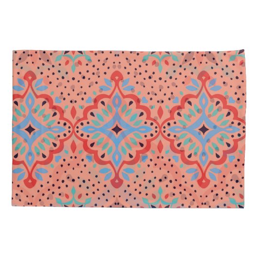 Oosterse damast, Talavera aardewerk patroon. Kussensloop (Achterkant)