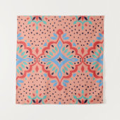 Oosterse damast, Talavera aardewerk patroon. Wandkleed (Voorkant)