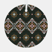 Oosterse damast: Talavera elegantie Glas Ornament (Achterkant)