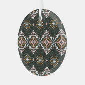 Oosterse damast: Talavera elegantie Glas Ornament (Voorkant links)