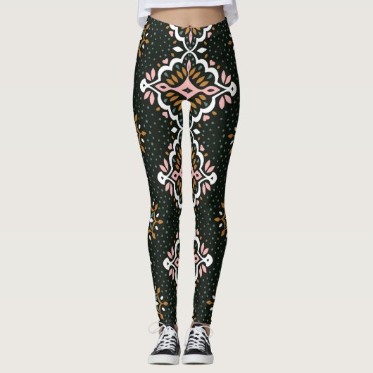Oosterse damast: Talavera mozaïek. Leggings (Voorkant)