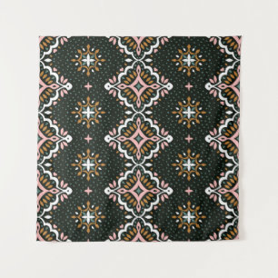 Oosterse damast:  Talavera mozaïek. Wandkleed