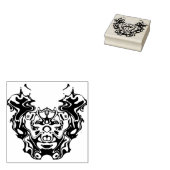 Oosterse demon dubbel gezicht v1 rubberstempel (Gestempeld)