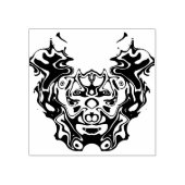 Oosterse demon dubbel gezicht v1 rubberstempel (Afrduk)