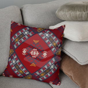 Oosterse dieprode Turkse Kilim tapijt Kussen