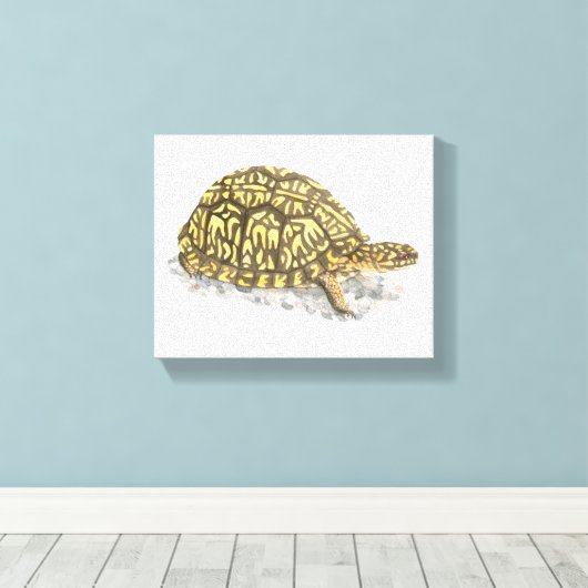 Oosterse doos schildpad canvas afdrukken (Insitu (Houten vloer))