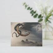 Oosterse Draak Chinese Fantasy Tijger Vliegboot Briefkaart (Staand voorkant)
