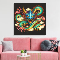 Oosterse Draak & Kersenbloesem Fantasie Kunst