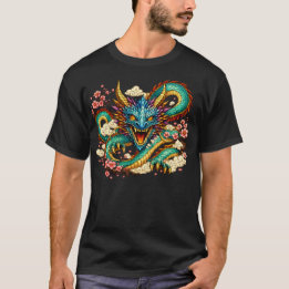 Oosterse Draak & Kersenbloesem Fantasie Kunst T-shirt