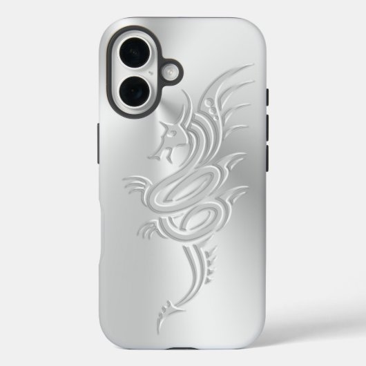Oosterse draak met ingegraveerd effect Case-Mate iPhone case (Achterkant)