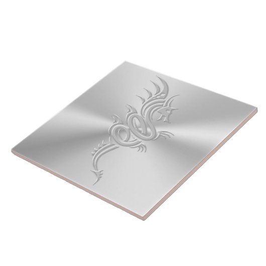 Oosterse draak met ingegraveerd effect tegeltje (Zijkant)