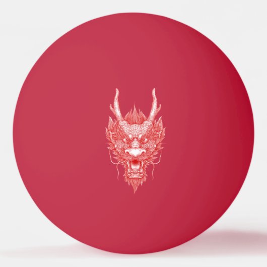 Oosterse Drakenkop Pingpongbal (Voorkant)
