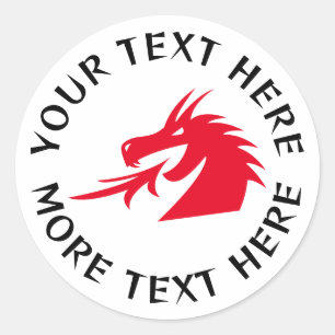 Oosterse drakenkop stickers op maat kleur