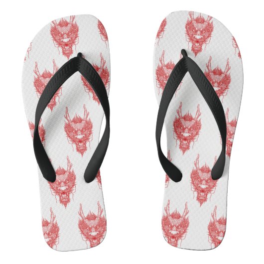 Oosterse Drakenkop Teenslippers (Voetbed)