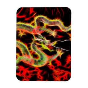 Oosterse Drakenvuur op Geluksenergie Magneet