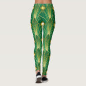 Oosterse Elegantie: Art Deco behang Leggings (Achterkant)